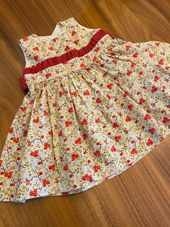 Vestido floral amarelo e vermelho - comprar online