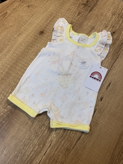 Romper off white e amarelo ursinho com lacinho tule (Sonho meu) - comprar online