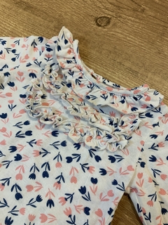 Vestido manga longa com florzinhas rosa e azul (Hering) na internet