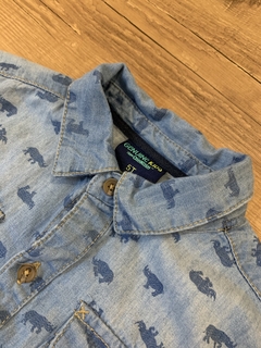 Camisa manga longa jeans com bolsinhos - Rinoceronte (Genuine Kids) - comprar online