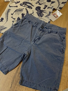 Conjunto camiseta gola polo dino azul + bermuda jeans (PUC) - Babies Move Brecho