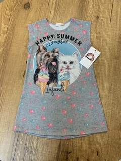 Vestido cinza - pet´happy summer´(Infanti)