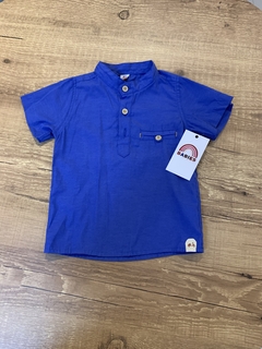 Camisa azul gola padre (Pibiti)