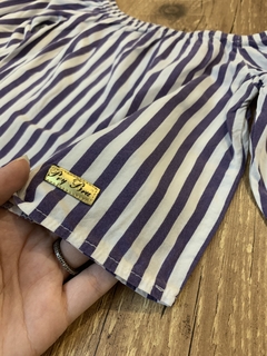 Blusinha bata listrada roxo e branco (Pry) - loja online