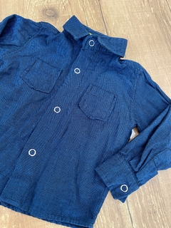 Camisa social azul marinho com bolso na internet