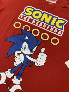 Camiseta vermelha sonic dourado (Sonic) - Babies Move Brecho