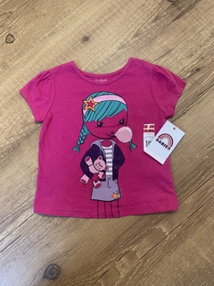 Blusa rosa com estampa menininha (Garanimals)