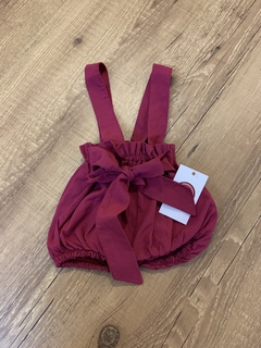 Romper com suspensorio rosa marsala