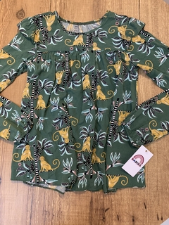 Blusa verde militar- macaquinhos (Nanai)