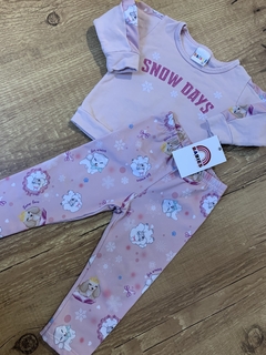 Conjunto rosa gatinho e cachorro blusa manga longa "Snow Days" (Kaiani) - comprar online