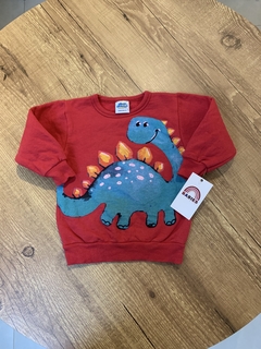 Blusa moletom vermelha - Dino (Bicho bagunça)