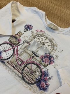 Blusa manga longa off - bicicletinha (Milon) - Babies Move Brecho