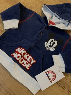 Blusa moletom com capuz azul escuro - mickey (Mickey Mouse) - Babies Move Brecho