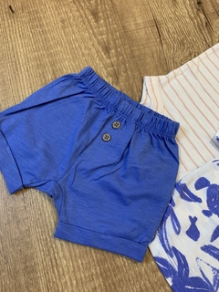 Kit 3 peças azul e laranja - body, camiseta e calça (Carter´s)