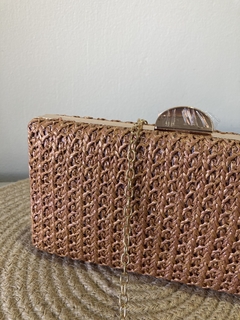 BOLSA CLUTCH FESTA PALHA BEGE Pietra acessorios