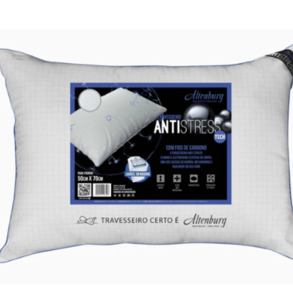 Travesseiro Antistress Branco 50cm x 70cm - Altenburg