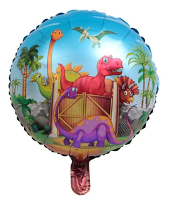 GLOBO METALIZADO 18" DINOSAURIO REDONDO INFANTIL