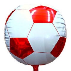 GLOBO METALIZADO 20" ESFERA PELOTA BLANCO / ROJO - comprar online