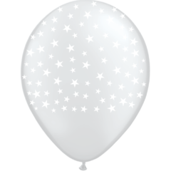 GLOBO ESTRELLITAS CRISTAL BLANCO X 50 UNIDADES