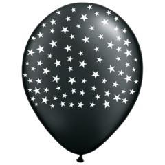 GLOBO ESTRELLITAS NEGRO X 50 UNIDADES