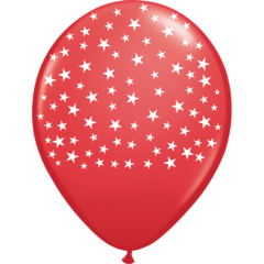 GLOBO ESTRELLITAS ROJO X 25 UNIDADES