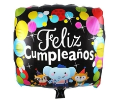 GLOBO METALIZADO 18" FELIZ CUMPLEAÑOS CUADRADO SELVA