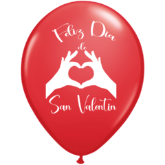 GLOBO FELIZ SAN VALENTIN 2023 ROJO IMP BLANCO X 50 UN. - comprar online