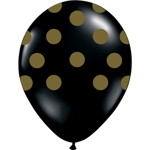 GLOBO LUNAR NEGRO CON DORADO X 25 UNIDADES