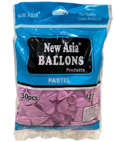 GLOBO NEW ASIA BALLOONS 12" LAVANDA PASTEL X 50 UN - comprar online