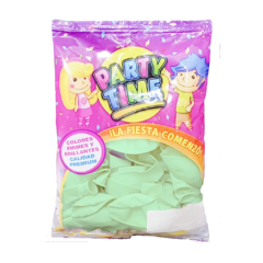 PARTY TIME 9 PASTEL VERDE X 25 UN. - comprar online