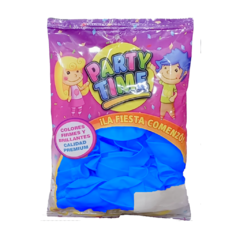 PARTY TIME PERLADO 12" X 25 UN. AZUL FRANCIA - comprar online