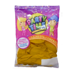 PARTY TIME PERLADO 12" X 25 UN. DORADO - comprar online