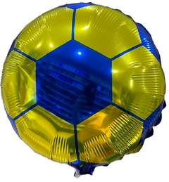 GLOBO METALIZADO 18" PELOTA AZUL / AMARILLO