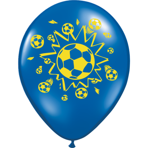 GLOBO PELOTAS DE FUTBOL AZUL X 25 UNIDADES