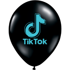 GLOBO TIK TOK NEGRO X 25 UNIDADES