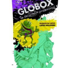 GLOBOX PERLADO 9" X 25 UNIDADES VERDE AGUA - comprar online