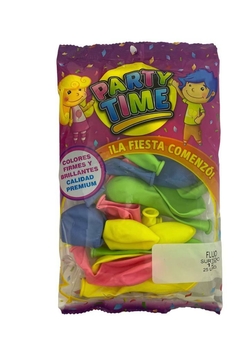 PARTY TIME 12" FLUO X 25 UNIDADES SURTIDOS - comprar online