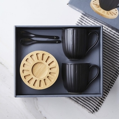 Set x 2 Tazas de Porcelana Negro 300 Ml - tienda online