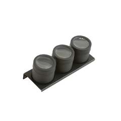 Set x 3 Especieros con Imán Negro Mate (21x8x6)