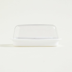 Mantequera Base De Plastico Blanco Y Tapa De Acrilico 17 Cm - comprar online