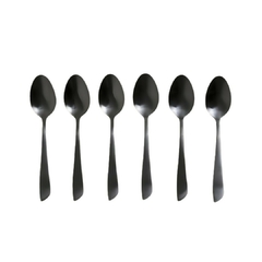 Set x 6 Cucharitas Negro Mate Lisboa 15 Cm