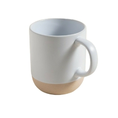 Taza Mug de Cerámica Blanco Base Beige 550 Ml