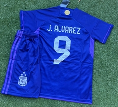 Conjunto Julian Alvarez Argentina Suplente 22/23- 3 estrellas- Parche Campeon- #9 - Sport Gol