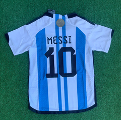 Camiseta Messi Argentina 2 estrellas niños #10