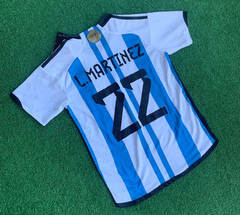 Camiseta Lautaro Martinez Argentina Titular 2 estrellas #22