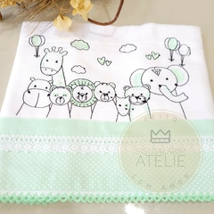 Fralda de Ombro Animais Verde - Personalizável