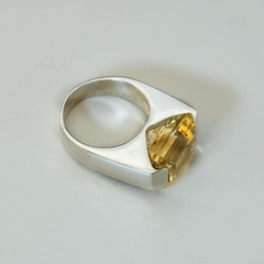 Anillo citrino rectangular - comprar online