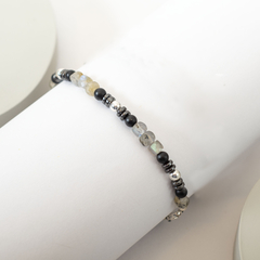 Pulseras con plata 925, Cubos e piedra y hematite - tienda online