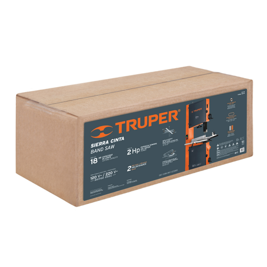16278 / SCI-18 TRUPER Sierra cinta 18' de 2 HP (1500 W), Truper
