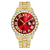 Relógio Cravejado Luxury Vermelho Maquinário Importado - loja online